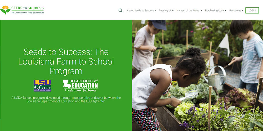 LSUAg Farm to School -Seeds to Success Banner